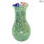 Vase Flasche Regenbogen - Grün - Original Murano Glas OMG