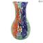 Vase Flasche Regenbogen - Grün - Original Murano Glas OMG