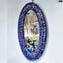 Bouquet Blue - Espejo veneciano de pared - Cristal de Murano