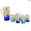 Ensemble de verres Deep Sea - Gobelets avec argent - Verre de Murano Original OMG