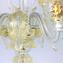 Tischlampe Flambeau - Gold und Kristall Blumen - Murano Glas - 5 Licht