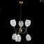 Deco Style Lamp White Stripes  - Hanging Lamp 6 lights - Original Murano Glass