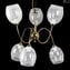 Deco Style Lamp White Stripes  - Hanging Lamp 6 lights - Original Murano Glass