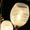 Deco Style Lamp White Stripes  - Hanging Lamp 6 lights - Original Murano Glass