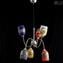 Harmony Silver Chandelier - Hanging Lamp 6 lights - Original Murano Glass