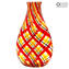 Red Twister - 花絲花瓶 - 原始穆拉諾玻璃 OMG
