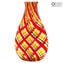 Red Twister - Florero de filigrana - Cristal de Murano original OMG