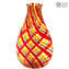 Red Twister - Vase Filigrane - Verre de Murano Original OMG