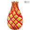 Red Twister - Florero de filigrana - Cristal de Murano original OMG