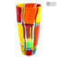 Jarrón Puzzle Conic - Multicolor - Cristal de Murano original OMG