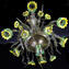 Venezianischer Kronleuchter Sonnenblumen mit Spatzen - Original Muranoglas