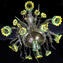 Lampadario Girasole con uccellini Vetro di Murano