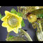 Venezianischer Kronleuchter Sonnenblumen mit Spatzen - Original Muranoglas