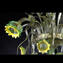 Lampadario Girasole con uccellini Vetro di Murano