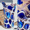 Jardín floral - Azul Blanco - Florero soplado - Cristal de Murano original OMG®