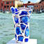 花卉花園 - 藍色白色 - 吹製花瓶 - Original Murano Glass OMG®
