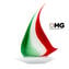 Sail Boat Italy Flag  - Original Murano Glass sculpture