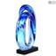 Blue Waves - Sculpture - Verre de Murano Original OMG