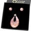 Collier pendentif et boucles d'oreilles Parure Drop - Rose - Verre de Murano Original