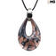 Drop pendant necklace - Black - Original Murano Glass