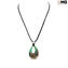Parure Drop pendant necklace and Earrings - Green - Original Murano Glass