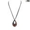 Parure Drop pendant necklace and earrings - Black - Original Murano Glass