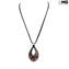 Collier pendentif et boucles d'oreilles Parure Drop - Noir - Verre de Murano original