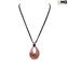 Drop pendant necklace - Pink - Original Murano Glass