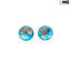 Parure Drop Anhänger Halskette und Ohrringe - Hellblau - Original Muranoglas