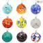 Set de 9 piezas Christmas Balls Fantasy Original Murano Glass Xmas