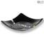 Millefiori Square plate - black - Original Murano Glass