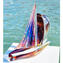 Segelboot - Skulptur aus Chalzedon - Original Murano Glass OMG