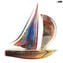 帆船-玉髓雕塑-穆拉諾玻璃原版OMG