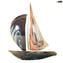 帆船-玉髓雕塑-穆拉諾玻璃原版OMG