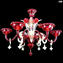 威尼斯吊燈 Dasy 紅色和純金 - Murano Glass