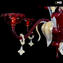 Venezianischer Kronleuchter Dasy Rot und reines Gold - Muranoglas