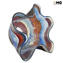 Bowl Centerpiece Tintoretto - blue and red-silver leaf- Original Murano Glass OMG