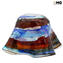 Bowl Centerpiece Tintoretto - blue and red-silver leaf- Original Murano Glass OMG