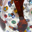 Drop Bowl Murrine Millefiori - 호박색 유리 및 은색