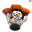 Drop Bowl Murrine Millefiori - 호박색 유리 및 은색