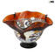 Drop Bowl Murrine Millefiori -  Amber Glass and Silver