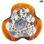 Drop Plate Murrine Millefiori -  Amber Glass and Silver