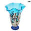 Tulipano Bleu Clair - Vase Fleurs - Verre de Murano Millefiori