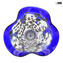 Piatto Goccia Murrine -  Vetro Soffiato - blu argento