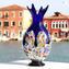 Gabbiano Vaso Blu in vetro di Murano e millefiori