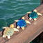Juego de 3 tortugas marinas - Cristal de Murano original OMG