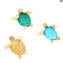 Conjunto de 3 tartarugas marinhas - Vidro Murano Original OMG