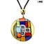 Pendentif collection Collier Artistes Maîtres - Mondrian - Verre de Murano Orignal OMG