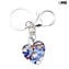 Keychain - silver leaf - Original Murano Glass OMG