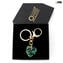 Porte-clés - feuille d'or - Verre de Murano Original OMG